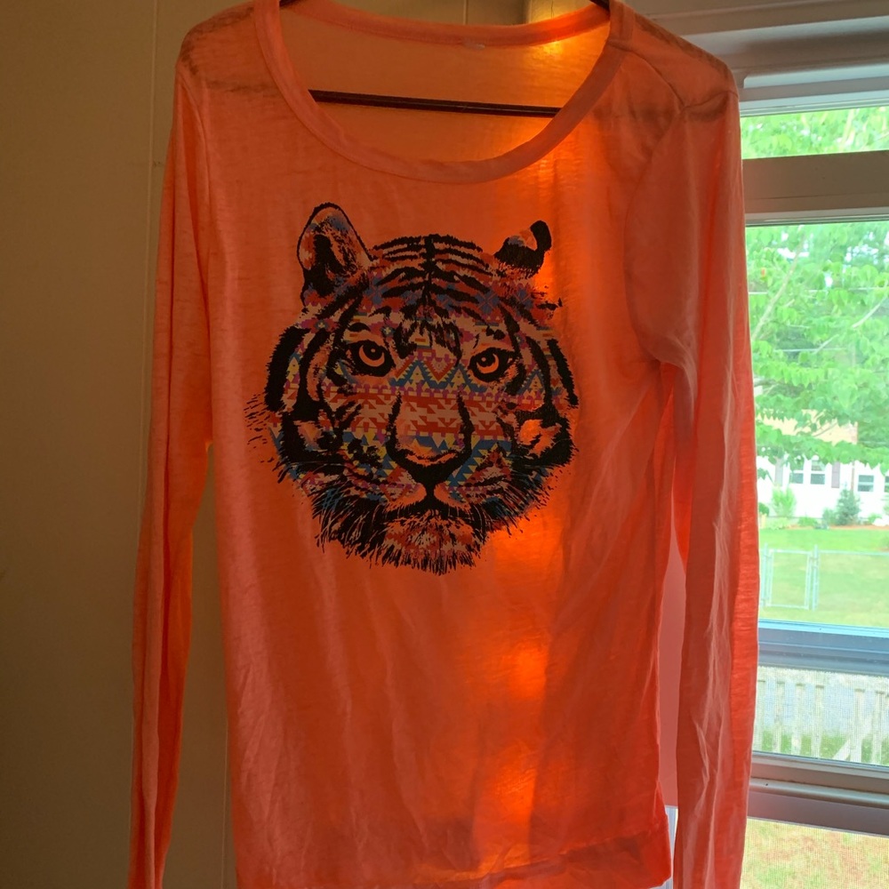 Long sleeve orange tiger shirt